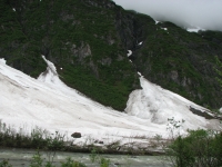 Snow along the road to Stewart